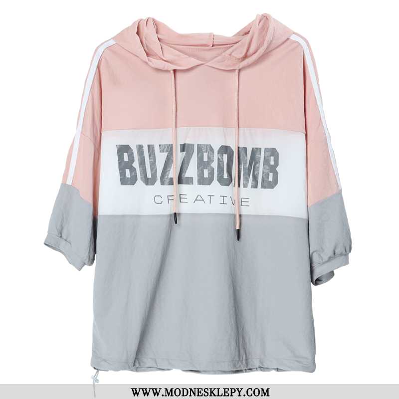 Damskie Bluza Z Kapturem Sweter Mody Moda Wygodne Długim Rękawem 2020 Lato Fajne Temperament Różowy