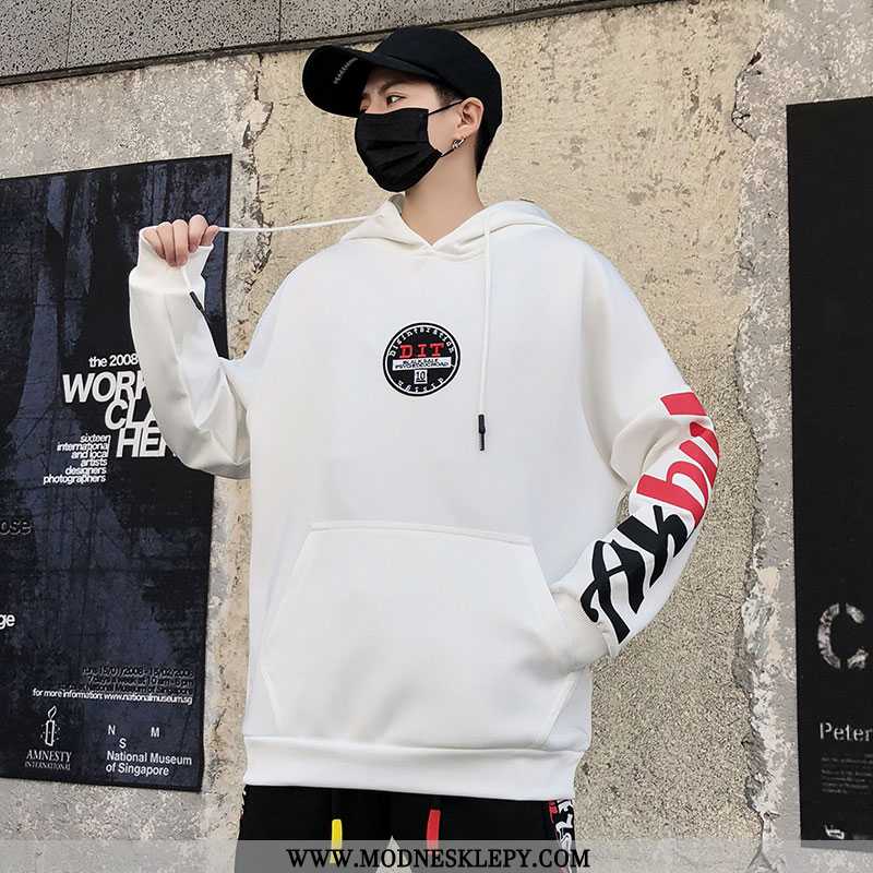 Bluza Z Kapturem Męskie Guochao Styl 2020 Jesień Uczeń Drukowane Luźny Sweter Hip Hop Cały Mecz Moda