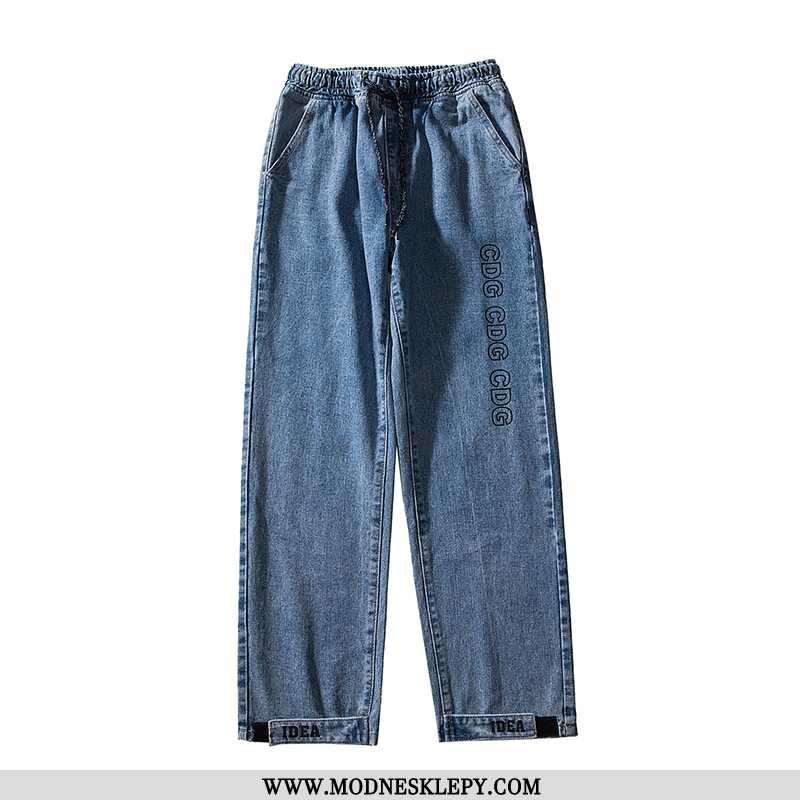 Męskie Jeansy 2020 Wiosna Nowe Dżinsy Przystojny Denim Spodnie Na Co Dzień Ciemny Niebieski