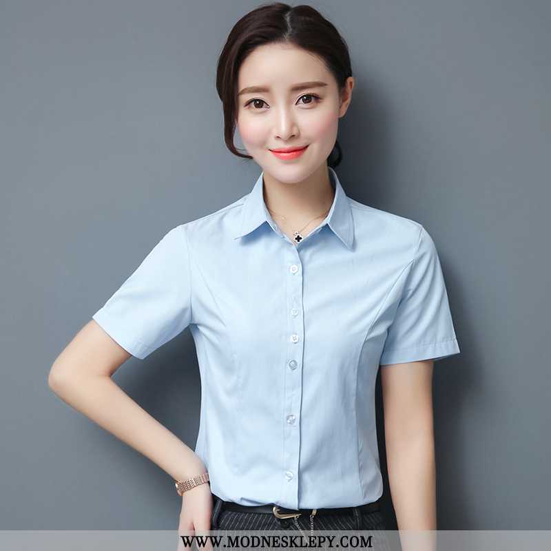 Koszule Damskie 2020 Nowa Koszula Kobiet Z Krótkim Rękawem Business Wear Han Fan Cały Mecz Szczupła 