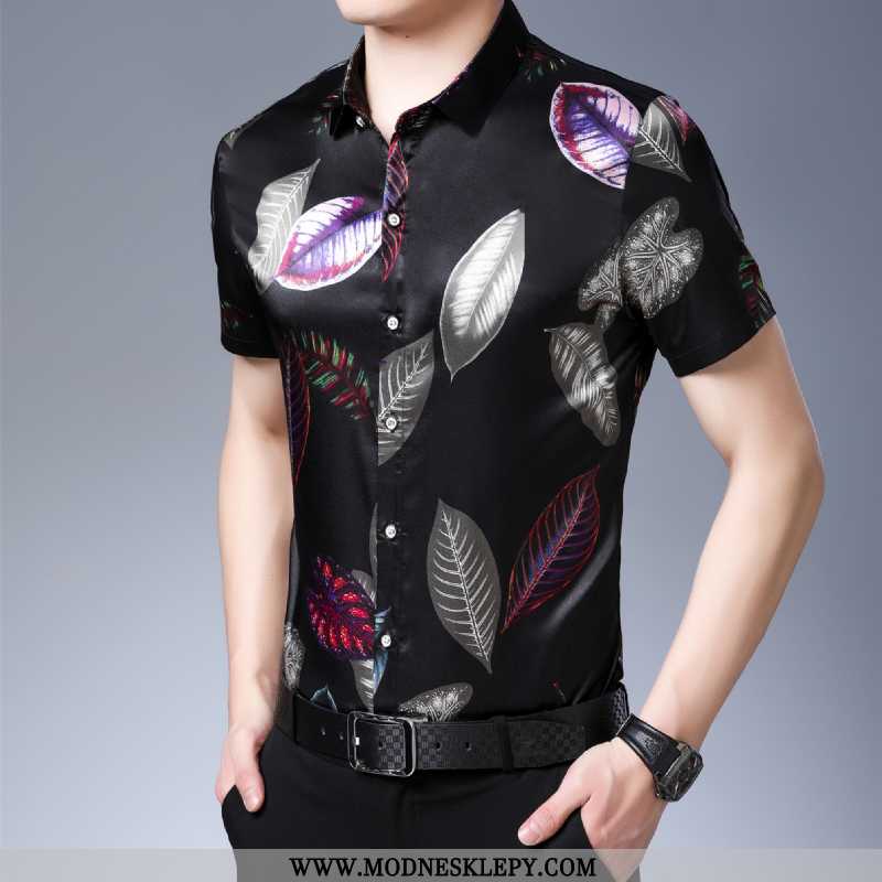 Koszule Męskie Miedzi Amoniaku Koszula Z Krótkim Rękawem Moda Drukowanie Mężczyźni Cienka 20 Lato Ci
