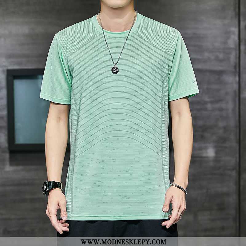 Koszulki Męskie Koszulka Z Krótkim Rękawem Męska 2020 Nowy Moda Loose Top Wokół Szyi, Luźne Zielony