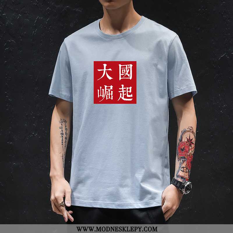 Męskie Koszulki 68106 W Stylu Chińskim Z Krótkim Rękawem Wielu Wzór Fajne Drukowane Koszulka Okrągły