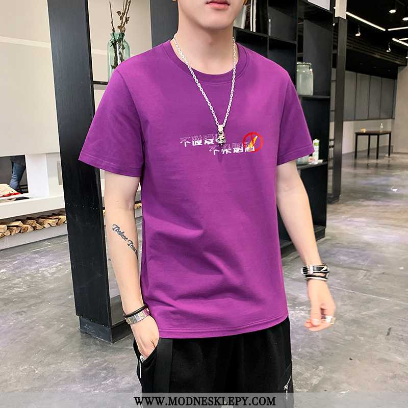  fioletowy - Męskie Koszulki Factory Direct Nowa Koszulka Z Krótkim Rękawem 100 Bawełna Wysokiej Jakości Cały Mec