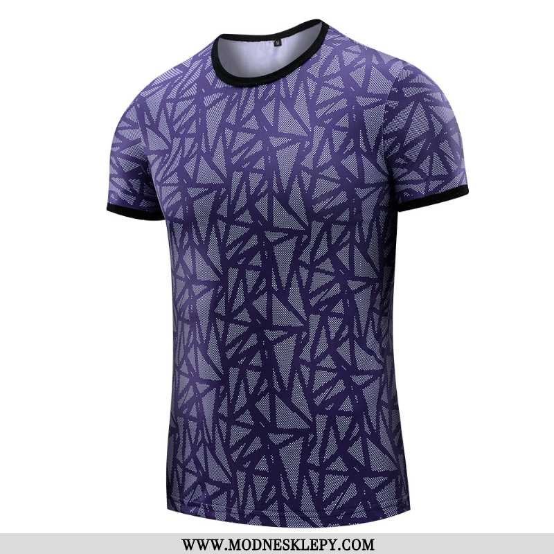  fioletowy - Koszulki Męskie 3d Drukowanie Nowych Mężczyzna Na Co Dzień Odzież Sportowa Lodu Jedwabiu Z Krótkim R