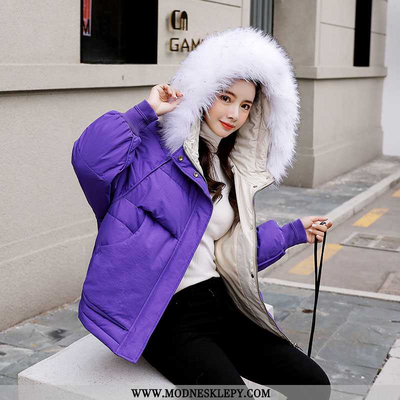  fioletowy - Damskie Kurtka Zimowa Na Co Dzień Moda Trendy Długi Z Długim Rękawem Bawełny Wyściełane Elegancka Bl