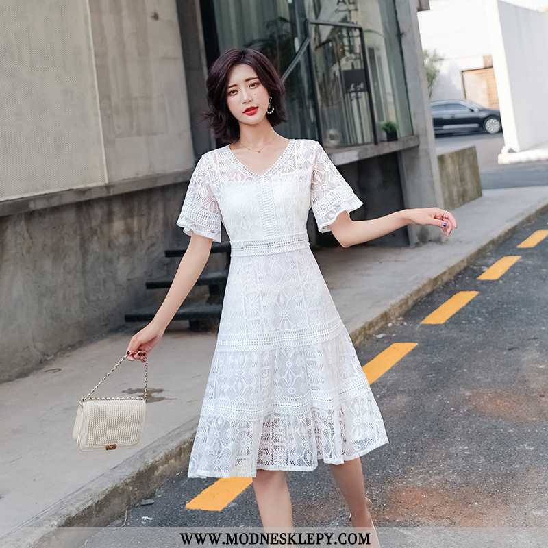 Sukienki Damskie Biała Sukienka Bajki Małe Świeże Temperament 2020 Lato Nowy Super Spódnica Slim Odc