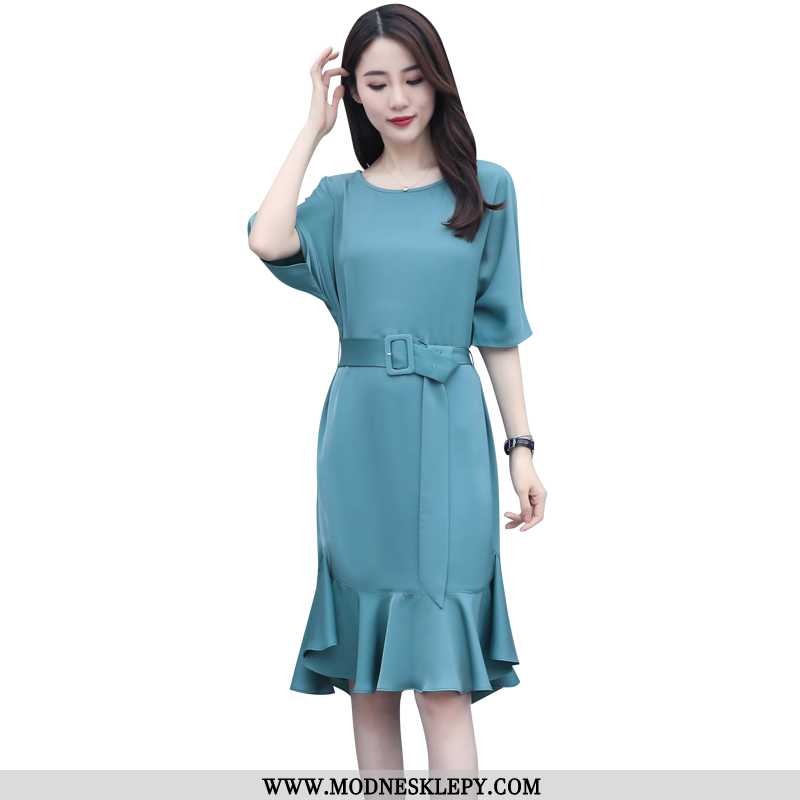 Damskie Sukienki Miłość Yi Shang 2020 Lato Nowa Moda Sukienka 329 Granatowy Niebieski