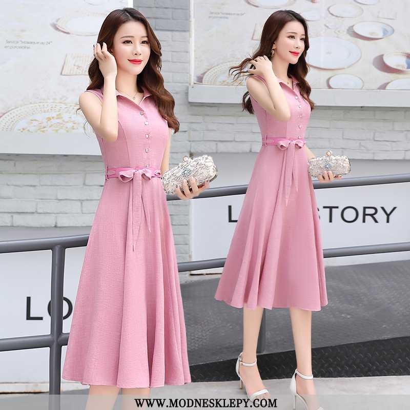  fioletowy różowy - Damskie Sukienki Sukienka Moda Wygodne Z Krótkim Rękawem Rękawy 2020 Lato Sezon Średniej Długości Je