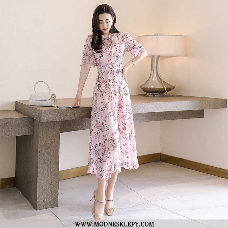  różowy - Sukienki Damskie Lato Najlepiej Sprzedający Się Gorący Sprzedawanie Słodki Temperament Slim Z Krótki