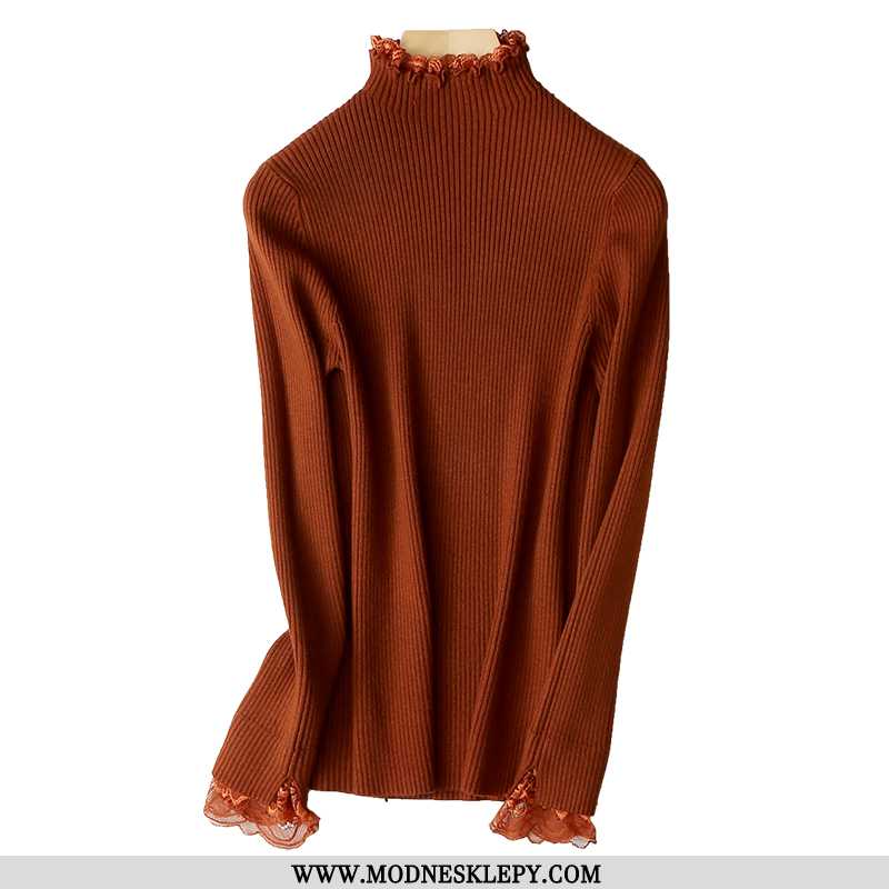 Sweter Damskie Fajne Jednolity Kolor Cały Mecz Odchudzanie Wieku-zmniejszenie Elegancki Temperament 