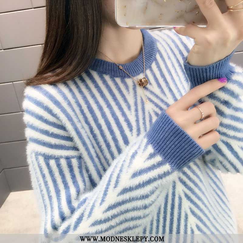 Damskie Sweter Dopasowanie Kolorów Fajne Odchudzanie Cały Mecz Moda Dorywczo Trend W Modzie Słodkie 