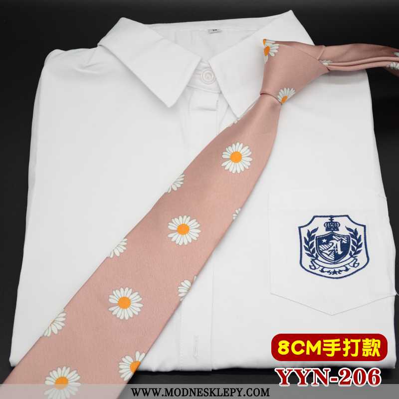  różowy - Krawaty Damskie Krawat Mężczyźni Brytyjski Styl 8cm Stokrotka Kwiatowy Panie Student Rozrywka Ręka P