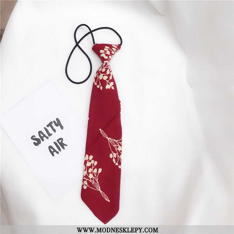 Damskie Krawaty Ins Uczeń Preppy Styl Drukowane Kwiatowy Mały Krawat Damski Shirt Fajne Moda W Stylu