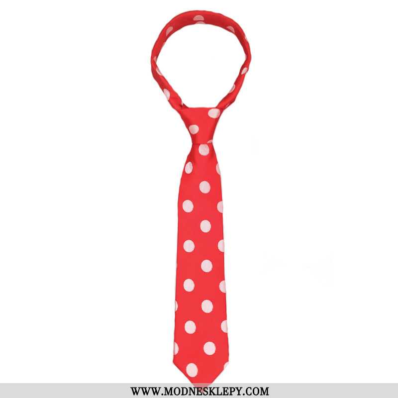 Krawaty Damskie Mimi Ciekawe Krawat Czerwony Polka Dot, Krawat, Kobieta, Ins Moda Retro College Styl