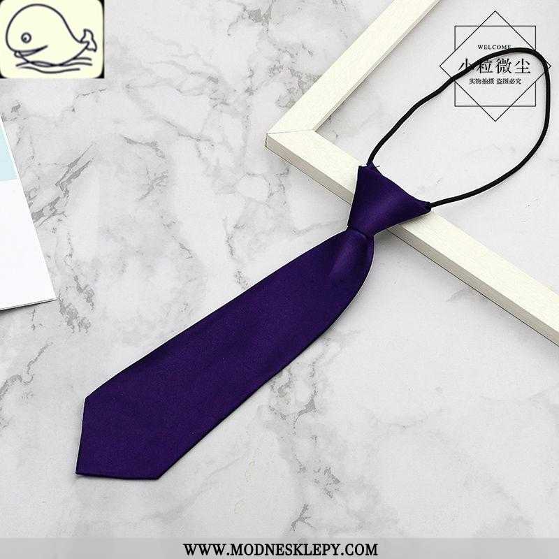  fioletowy - Damskie Krawaty Kobiet Dekoracyjne Krawat Ins Krótkie Gumowe Zespół Leniwy Mundury Koszula Harajuku 