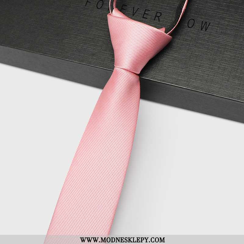  różowy - Krawaty Męskie Leniwy Na Zamek Błyskawiczny Krawat Męska, Czarny Łatwe Do Ciągnięcia Garnitur Krawat