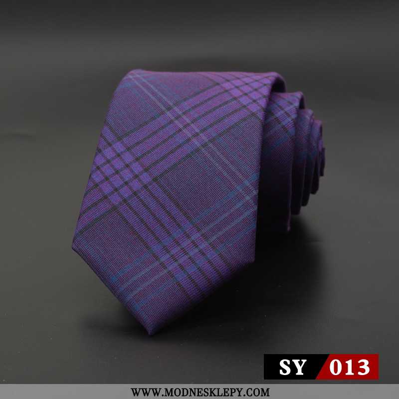  fioletowy - Krawaty Męskie Fala Pojemnik Jest 8cm Krawat Mężczyzna Brytyjski Biznes Ślub Groom Szary Wypoczynek 