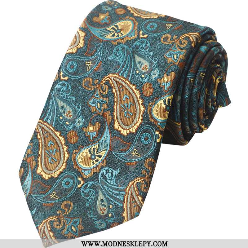 Męskie Krawaty 8cm Paisley Nerkowca Kwiat Zielony Krawat Retro Knot-darmowe Odzież Formalna Firm Par