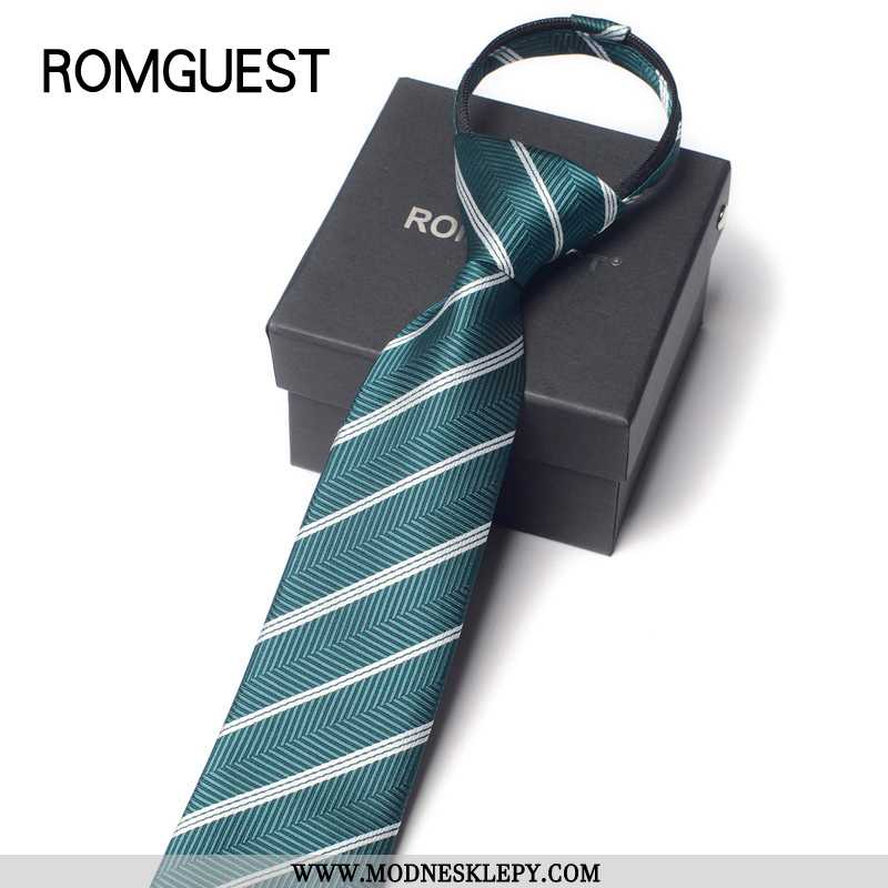 Męskie Krawaty Mężczyźni Zamek Krawat Łatwy Przeciągnij I Ponad Ciemny Zielony Biznes Sukienka Koszu
