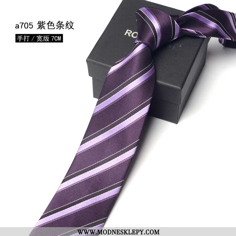  fioletowy - Męskie Krawaty Mężczyźni Zamek Krawat Łatwy Przeciągnij I Ponad Ciemny Zielony Biznes Sukienka Koszu