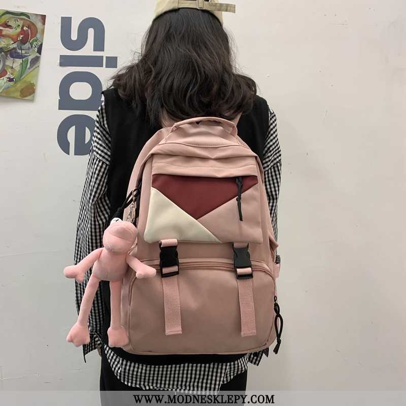  różowy - Damskie Plecak Tornister Kobiet Harajuku Ulzzang College Student Mori Stacjonarne W Pełnym Wymiarze 