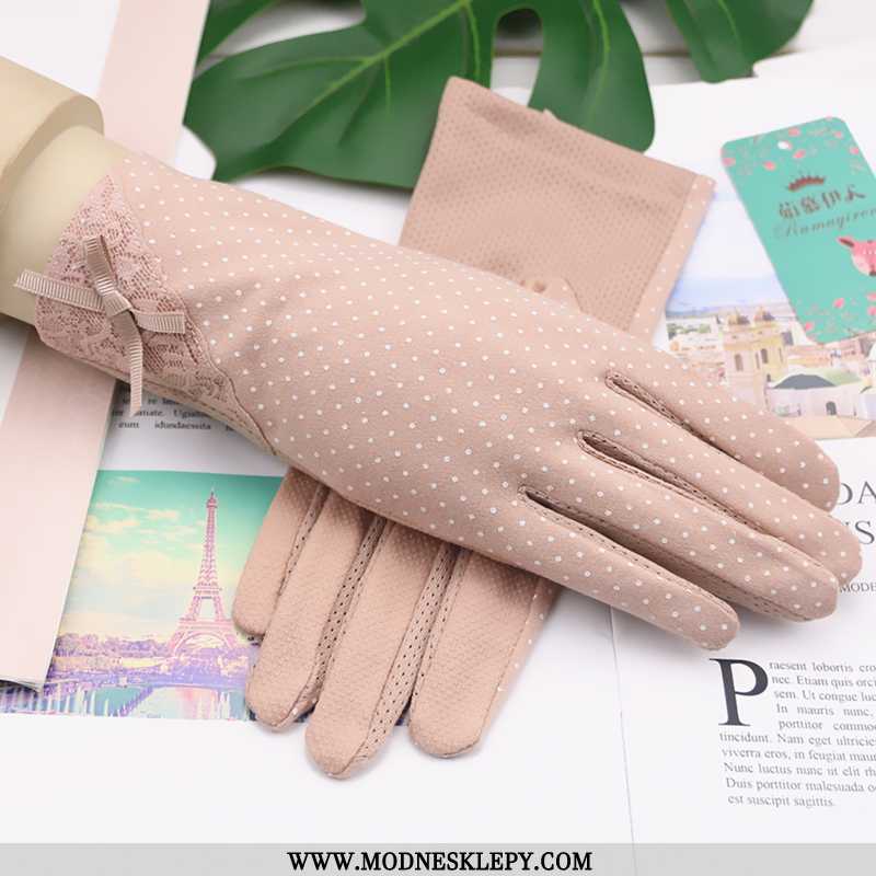różowy - Damskie Rękawiczki Jazdy Rękawice Chroniące Przed Słońcem Kobiet Cienkie Wiosna I Jesień Elastyczna 