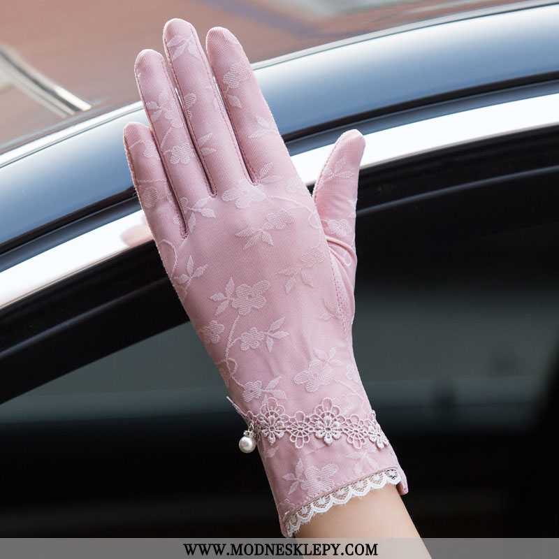 Rękawiczki Damskie Krótkie Letnie Kobiety Koronki Rękawice Chroniące Przed Słońcem Cienka W Połowie 