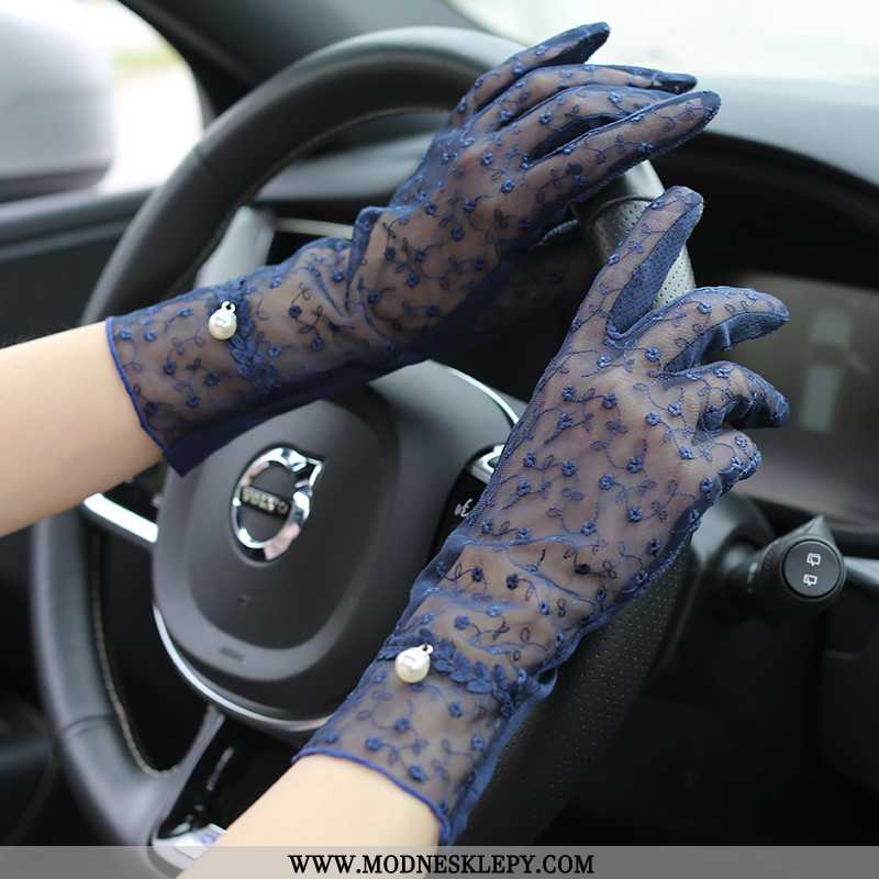 Damskie Rękawiczki Lato Kobiety Kierowca Jazdy Kierowcy Ultra Cienki Sexy Koronki Rękawice Chroniące