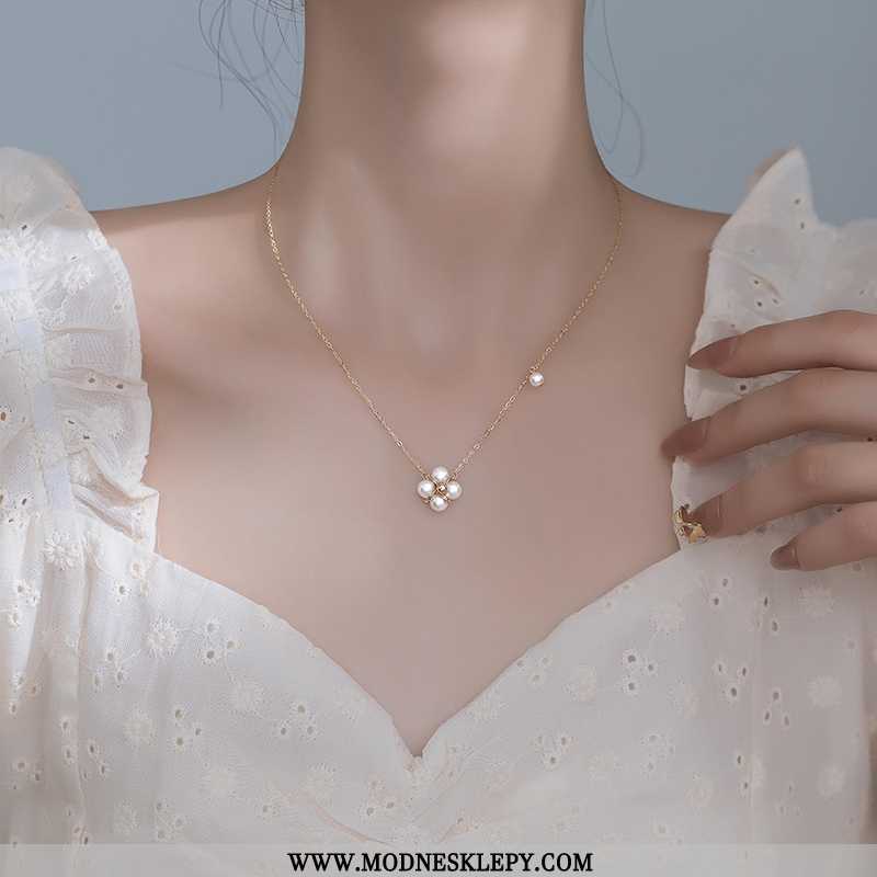 Damskie Srebrna Biżuteria Luksus W Przystępnej Cenie Clover Pearl Sterling Silver Naszyjnik Eleganck