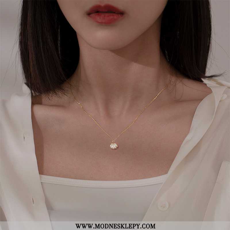 Srebrna Biżuteria Damskie Yunbei 925 Sterling Silver Shell Granat Naszyjnik Dla Kobiety Światło Luks