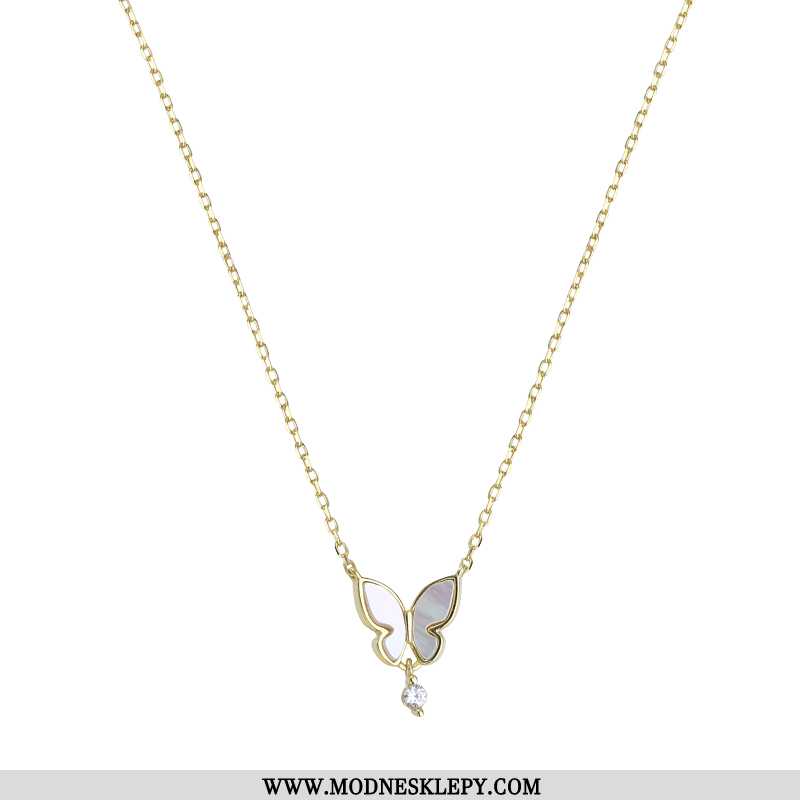 Srebrna Biżuteria Damskie Poczucie Jakości Motyl Powłoki Sterling Srebrny Naszyjnik Kobiet Niszowych