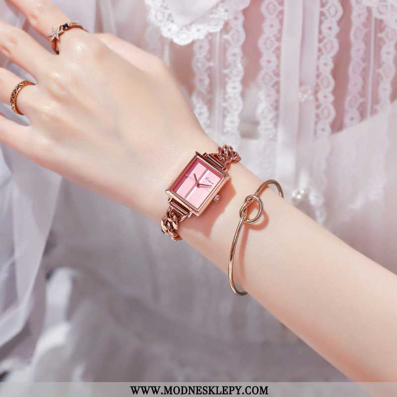  różowy - Kimio Zegarek Kobiet Ins Style Proste Kwadratowe Wdzięku I Modne Wodoodporne Kwadratową Płytą Damski